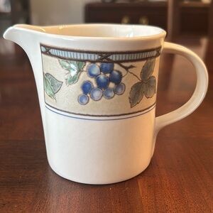 Mikasa Creamer Intaglio Garden Harvest  Fruit Pattern Ceramic